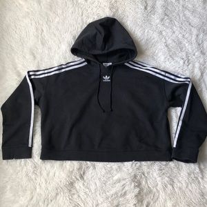 Adidas hooded cropped sweatshirt